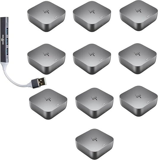 HP 180W G6 Thunderbolt 4 Ultra Dock Port Replicator Bundle w/DKZ Hub 9X481UT#ABA (Universal Thunderbolt/USB-C Docking Station, Data Transfers to Any Brand Laptop, Single Cable for Charging) 10 Pack