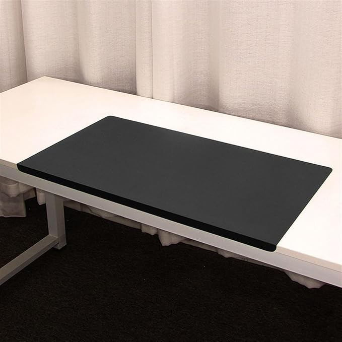Lifup Non-Slip Desk Pad Protector, Self Adhesive Writing Mat with Full Grip Fixation Lip, Waterproof PU Leather Large Mouse Pad for Home Office Gaming Black 23.6" x 15.7"