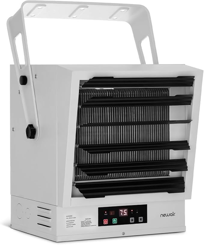 Newair Hardwired Electric Garage Heater 240V | 10000W Ceiling or Wall Mounted Shop Heater | Heavy Duty Fan-Forced Electric Shop Heaters for Garage | for Large Space (1605 Sq Ft) with Remote Control