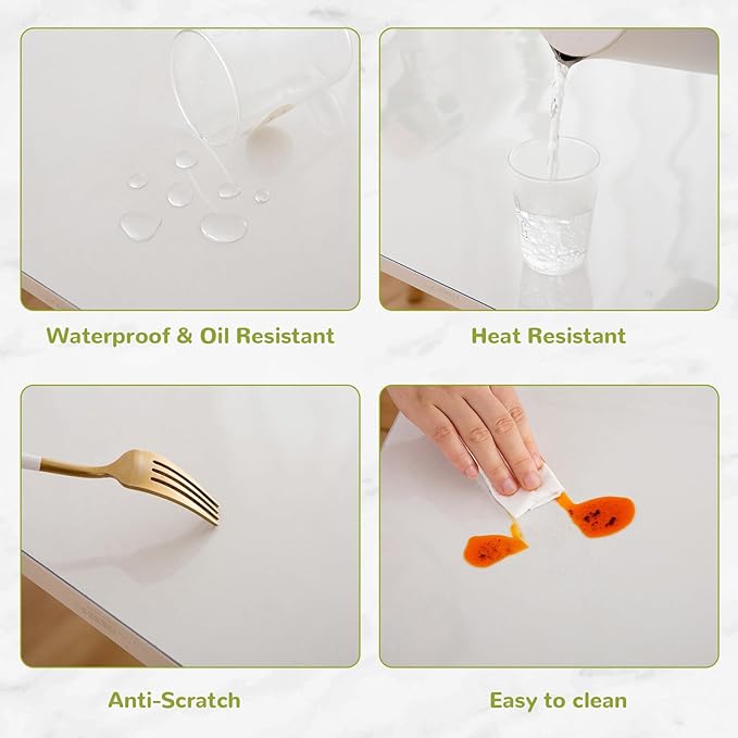 36 x 91 Inch Clear Table Cover Protector, Clear Table Protector for Dining Room Table, 1.5mm Plastic Table Cover, Waterproof Table Pad for Kitchen, Office
