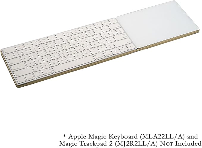 CraftMaster Union Tray for Apple Magic Keyboard and Apple Magic Trackpad 2 - Metal Dock Stand Controls Your iMac or Laptop Remotely, Premium Home and Office Accessory - Gold