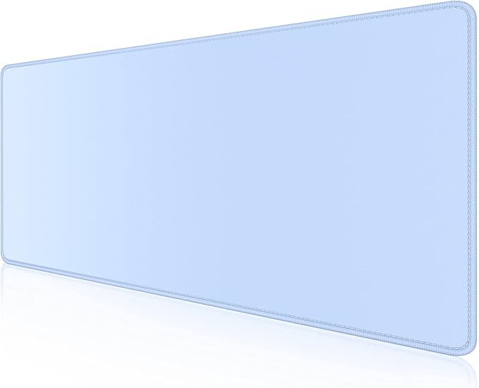 Dapesuom Large Gaming Mouse Pad, Extended Mouse Mat with Stitched Edges, Full Size Keyboard Pad with Non-Slip Base, Big XXL Computer Desk Mats for Gamer, Laptop, Office, 35.5 x 15.7 in, Sky Blue
