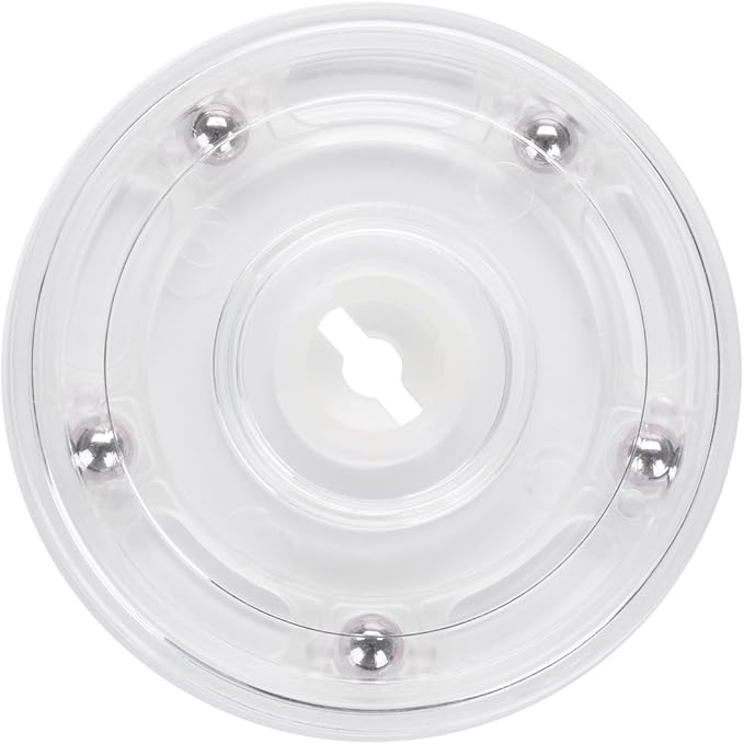 TamBee 4PCS 3 Inch Acrylic Lazy Susan Turntable Organizer, 360° Rotation Revolving Display Base Clear Acrylic for Spice Rack, Table, Cake, Kitchen, Pantry Decorating
