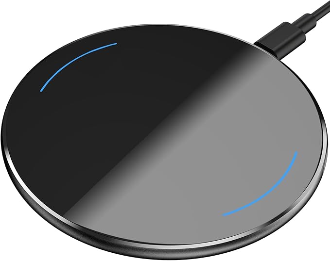 TOZO W1 New Anti-Slip Aircraft-Grade Aluminum Wireless Charger 15W Max Fast Wireless Charging Pad Compatible with iPhone 17/17 Pro/17 Pro Max/Air/16/15/14/SE Series, Samsung Galaxy S25/S24/S23, Black