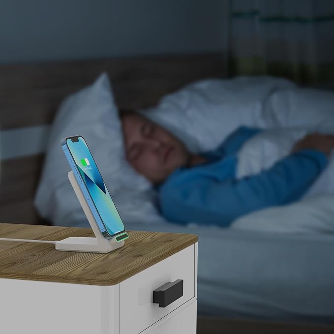 Wireless Charger Stand for Samsung, Fast Wireless Charging Stand for Apple iPhone, for Samsung Galaxy S22/S21/S20, for Google Pixel, for LG and All Qi-Enabled Devices (White)