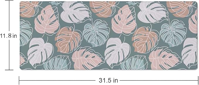 Desk Mat, Large Mouse Pad, 31.5" x 11.8" XL Extended Gaming Mousepad, Desktop Decor Desk Pad, Cute Men Women Office Supplies and Accessories, XL Mouse Pad for Laptop & Keyboard, Palm Leaf