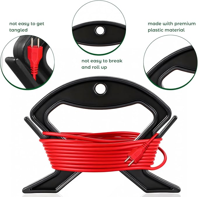 Garneck 10PCS Small Rope Winder: Black String Light Storage Reel Cord Reel Wire Storage Wrap for Extension Cord Holder Plastic Winding Clip for Home Office Garage Rv Workshop