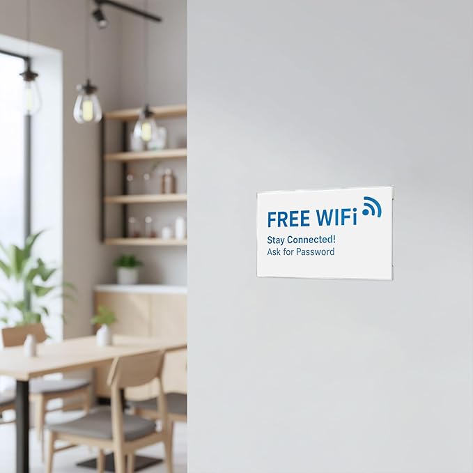 EHWINE 20 Pack 6x4 Wall Mount Acrylic Sign Holder, Horizontal Wall Signs Photo Menu Flyer Display Holders, Plastic Clear Acrylic Frames for Office Home Hotel Business Store (with Adhesive Tape)