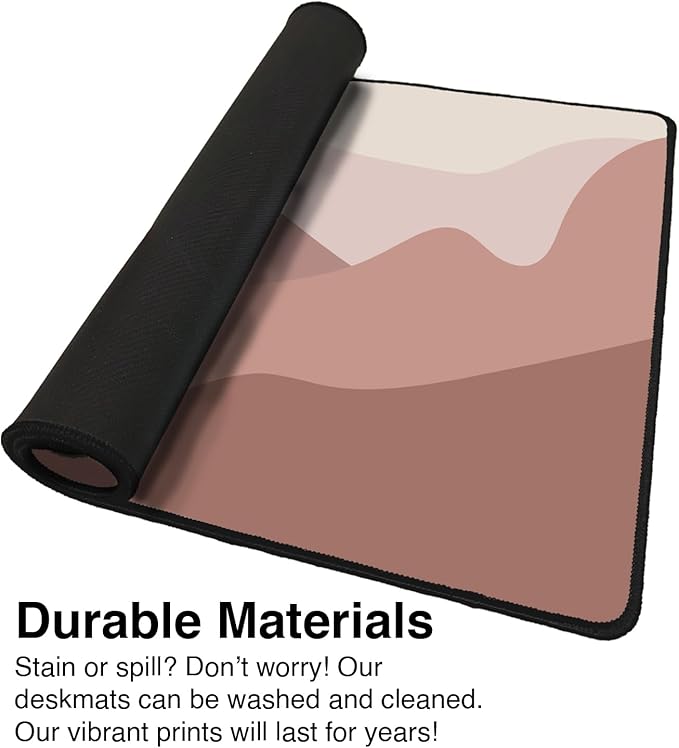 Large Gaming Desktop Pad with Mountain Landscape Design, Extended Desktop Mat for Keyboard and Mouse (Multicolor 2, 18 x 12 inches)