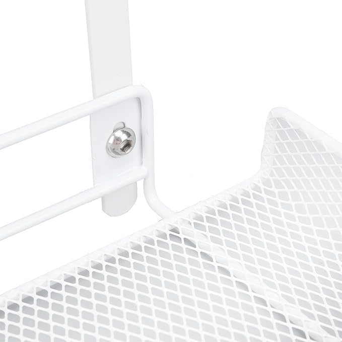 Under Desk Wire Organizer, Cable Management Tray Metal, Large Storage Tray Clamp Mount for Office Home, No Drill Cable Raceway (White)