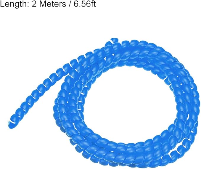 uxcell Flexible Spiral Tube Wrap Cable Management Sleeve 8mm X 10mm Computer Wire Manage Cord 2 Meters Length Blue
