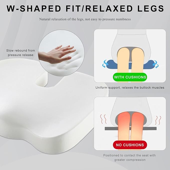 Car Seat Cushion, Memory Foam Cushion for Tailbone Pain & Sciatica Relief, Ergonomic Seat Cushion Comfortable Chair Relief Pillow for Car Office Wheelchair, car Accessories (Purple)