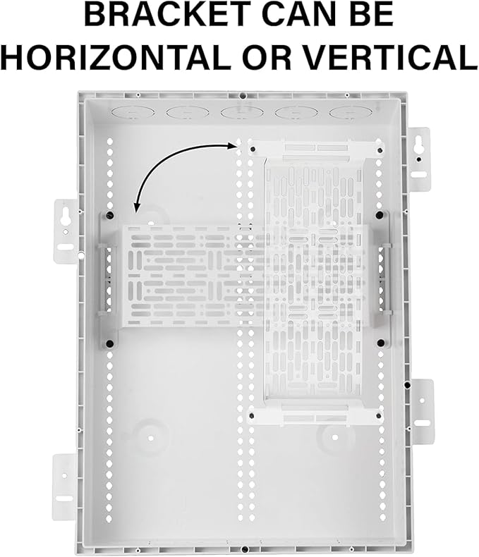 Legrand - OnQ Cable Management, In-Wall Media Box, Dual Purpose Structured Wiring Enclosure with Mounting Bracket, Home Networking Panel, 17 inch, White, ENP1705NAV1