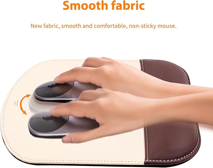 Begin Office Square Leather Mouse Pad with Wrist Rest Non-Slip Design, Business Style Gaming PU Mousepad for Learners, Workers &Computer Users.
