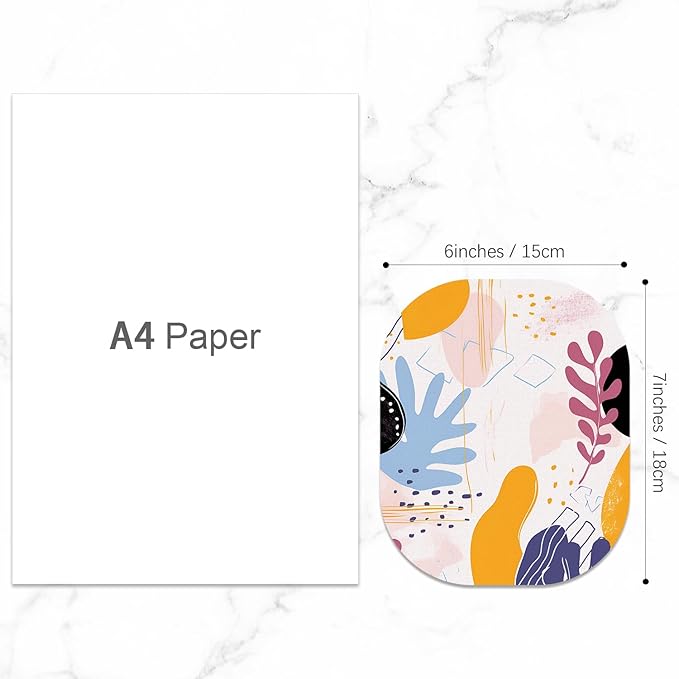 Small Mouse Pad, 6 x 7 Inch, Oval Mini Mouse Pad with Non-Slip Rubber Base for Laptop Wireless Mouse Keyboard Tray Mousepad, Art Seamless Patterns