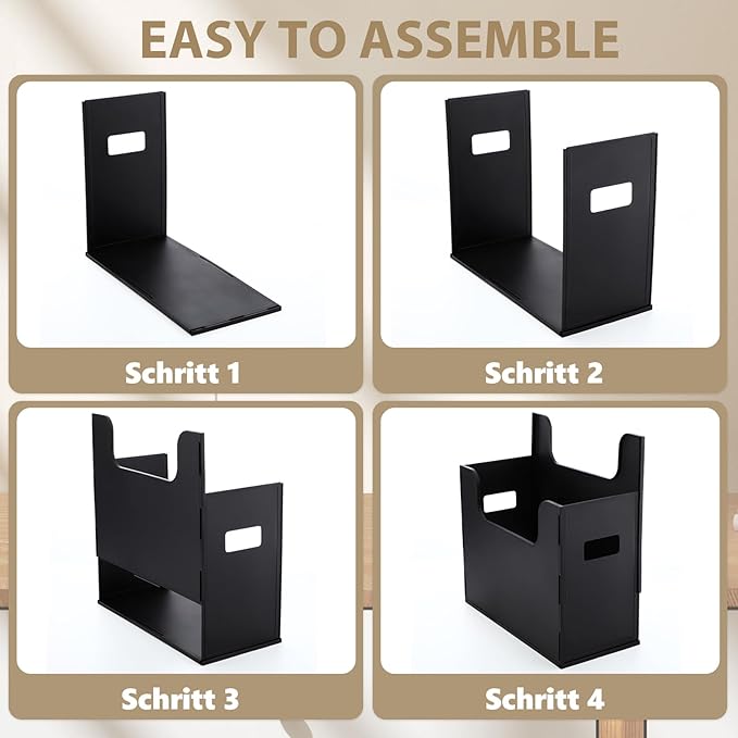 1 Pcs Portable Desktop File, Side Handles, Filing Organizer, Hanging File Folders, Letter Size for Schools Office Home (Black)