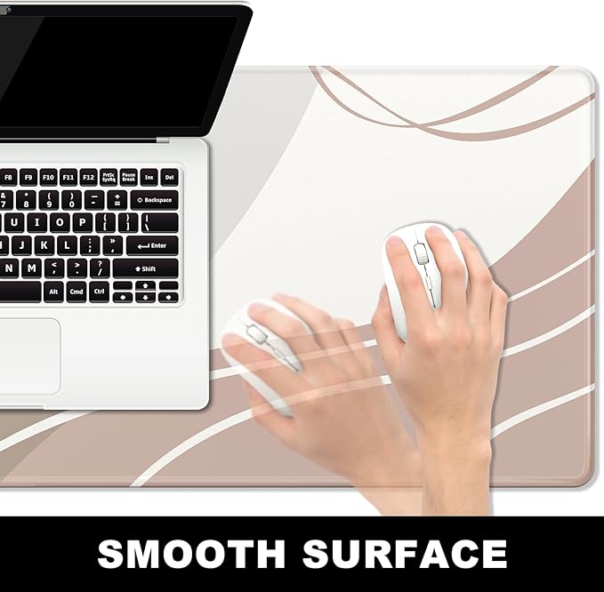 BOSOBO Large Mouse Pad, Desk Mat, XXL Gaming & Keyboard Mat, Desktop Full Cover 31.5 x 11.8 Inches, Modern Abstract Lines