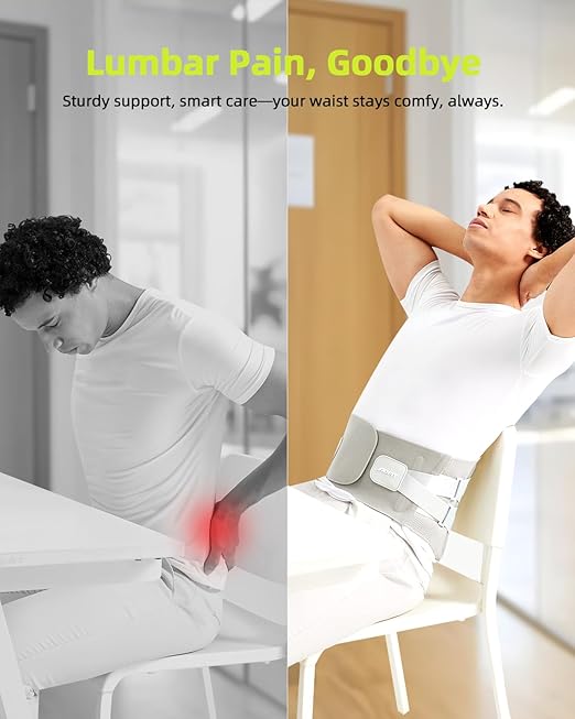Back Brace for Lower Back Pain Relief Lumbar Support With 3D Support Plate,Lower Back Brace with 4 Stays & Adjustable Support Straps for Men & Women, Sciatica, Scoliosis, Herniated Disc Grey S