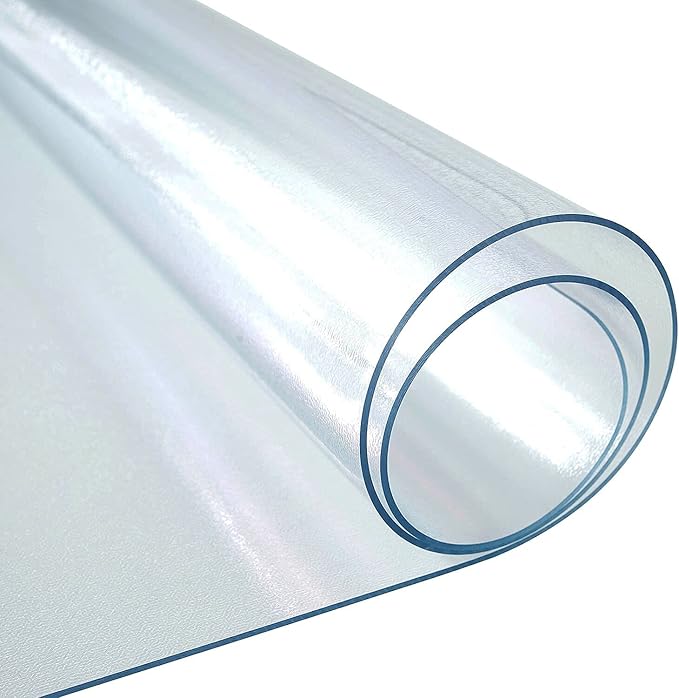 LovePads Frosted Table Cover Protector 44 x 96 Inch, 1.5mm Thick Plastic Table Cover, Table Protector for Dining Room Table, Waterproof Vinyl Tablecloth Table Pad Mat for Kitchen, Writing Desk