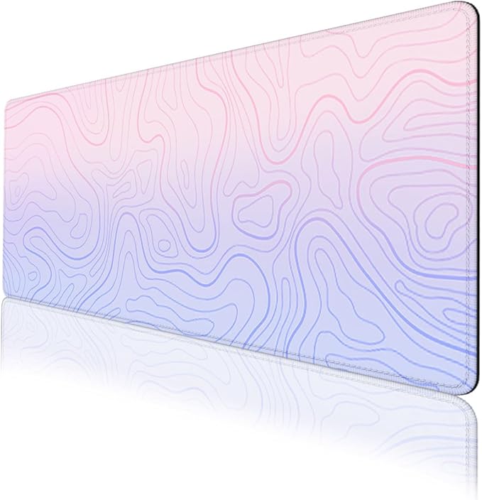 Abstract Lines Gaming Mouse Pad Pastel Gradient XL Mouse Pad Large Mousepad Extended Laptop Keyboard Mat Gaming Desk Pad Mouse Mat Office Computer Keyboard Laptop 31.5"x11.8"