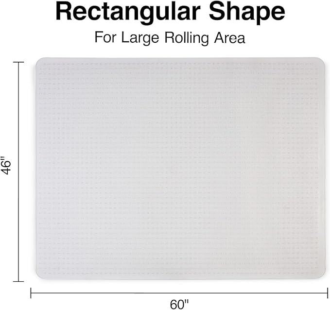 Staples Office Chair Mat, Clear Floor Mats, Low-Pile Carpets, 60 x 46 Inch, Smooth Glide