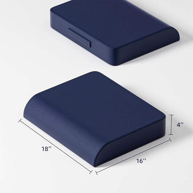 Pressure Sore & Tailbone Pain Relief Wheelchair Cushions - Infused Memory Foam with Balanced Support & Softness - Breathable for Office Chair,Desk & Car Seat, 4'' Thick,Non-Slip(Navy)