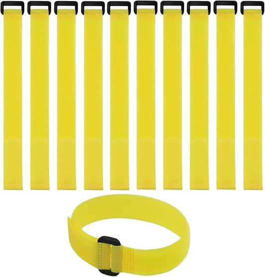 10 Pack (12 x 0.8 Inch) Reusable Fastening Cable Straps Yellow Color,Adjustable Multi-Purpose Hook and Loop Straps Nylon Cable Ties for Wire Cable Management Home Office Garage Organization