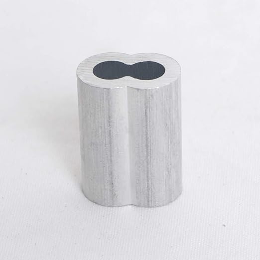 Aluminum Crimping Loop Sleeve for 1/8" Diameter Wire Rope and Cable (1/8" 100PCS)