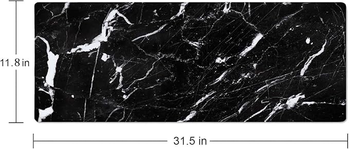 Natural Marble Texture Desk Mat Black and White Large Mouse Pad XL Desk Pad Gaming Mousepad Extended Keyboard Mat 31.5 x 11.8 in Laptop Computer Keyboard Pad Mouse Mat for Office Desk Decor