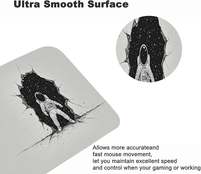 Astronaut Desk Mat Fantasy Funny Space Wall Extended Gaming Mouse Pad Mat with Stitched Edge Non-Slip Base Big Mouse Pad 31.5"x11.8" Office Computer Keyboard Laptop Home