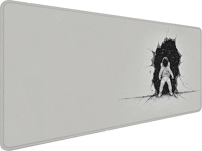 Astronaut Desk Mat Fantasy Funny Space Wall Extended Gaming Mouse Pad Mat with Stitched Edge Non-Slip Base Big Mouse Pad 31.5"x11.8" Office Computer Keyboard Laptop Home
