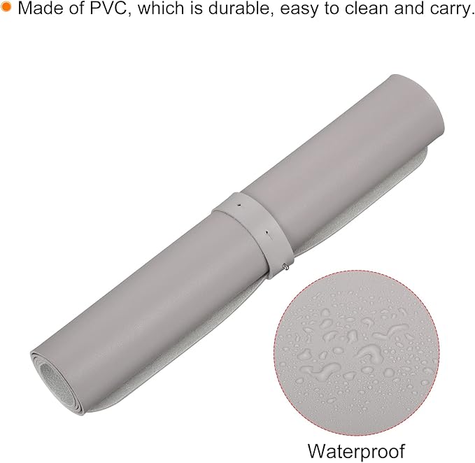 PATIKIL 28"x16" Desk Mat Protector, PVC Non-Slip Waterproof Mouse Pad Writing Mat for Office Home, Gray