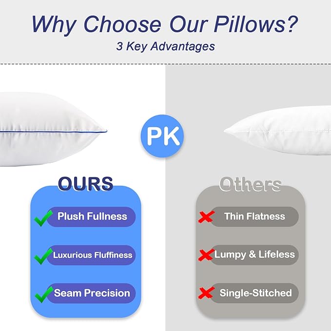 18x18 Pillow Inserts Set of 2–Hypoallergenic Square Pillow Inserts, Oeko-TEX Certified Virgin Down Alternative Filling, Machine Washable
