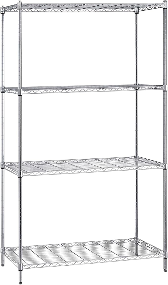 Quantum Storage Systems WR74-3048C Starter Kit for 74' High 4-Tier Wire Shelving Unit, Chrome Finish, 30' Width x 48' Length x 74' Height