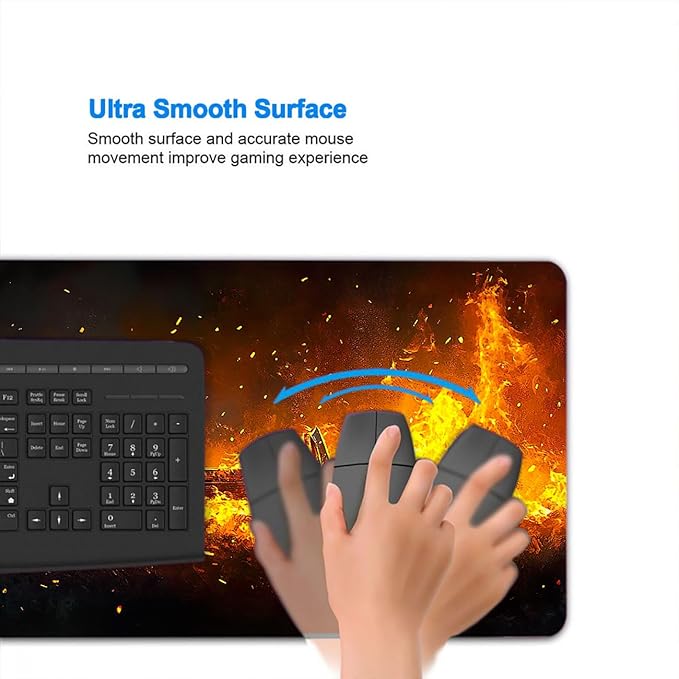 Sword Extended Mouse Pad Fire Combustion Fantasy XL Mouse Pad Large Mousepad Extended Laptop Keyboard Mat Gaming Desk Pad Mouse Mat for Office Desktops, Home Workstations, and Laptops 31.5x11.8 Inch