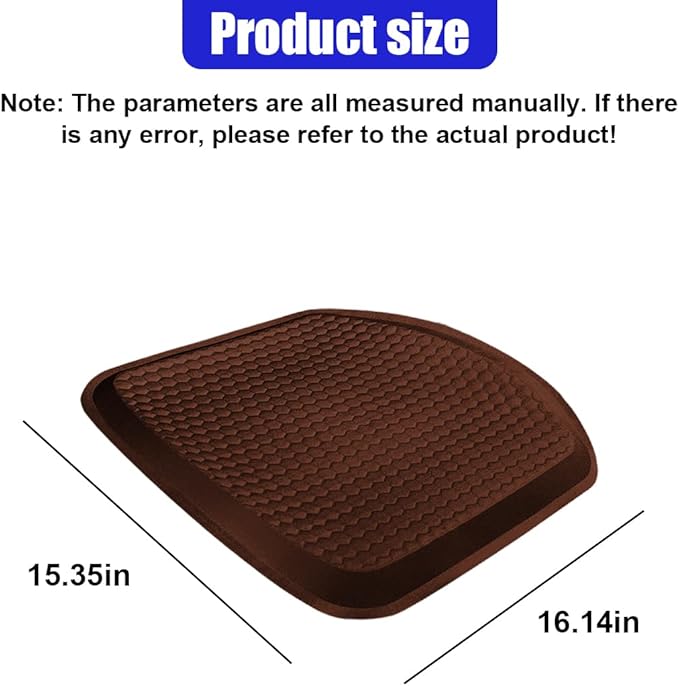 Gel Car Seat Cushion, Non-Slip & Breathable Automotive Chair Protector Pad, Comfortable Cooling Car Interior Seat Mat Accessories Universal for Sedans, SUV, Truck (Coffee)