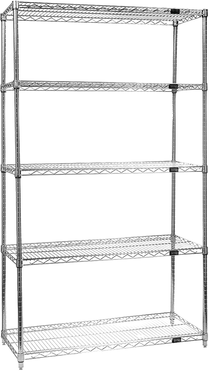 Quantum Storage Systems WR74-1424C-5 Starter Kit Wire Shelves Chrome 5 Shelves 74" H x 24" W x 14" D