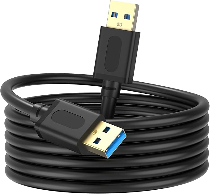 USB 3.0 Male to Male Cable 12Ft,USB to USB Cable with Gold-Plated Connector for Hard Drive Enclosures, DVD Player, Laptop Cooler etc(12Ft/4M)
