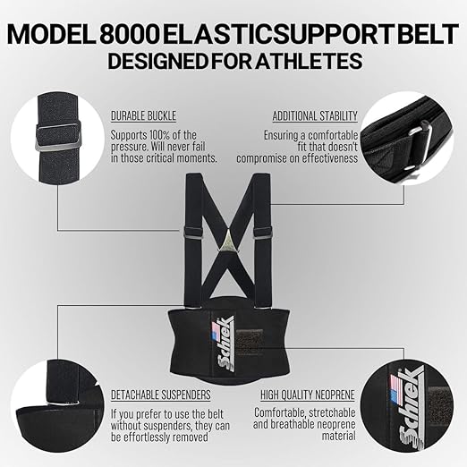 Schiek The Model 8000 Elastic Back Support Belt - Dual Force Adjustable Straps Back Support Belt - Lumbar Support (XX-Large)