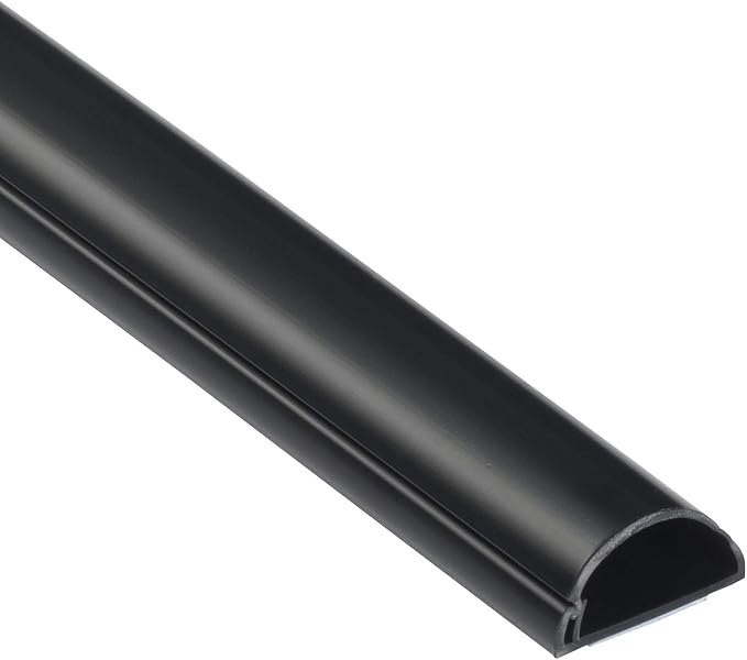 D-Line 1M3015B Mini Trunking, Electrical Cable Management Solution, Self-Adhesive Cord Cover - 30mm (W) x 15mm (H) - Black (1-Meter Length)