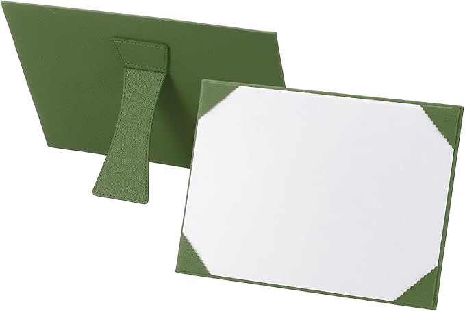 PATIKIL 8.5x11 Certificate Holder with Stand, Single-Sided Document Holders Horizontal for Award Diploma Graduation Achievement Business License, Green