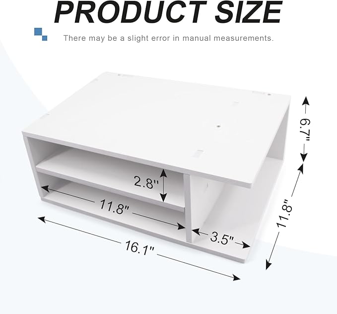 SONGWAY Printer Stand with Storage for Desk - Desktop Printer Shelf, Monitor Stand Riser, Desk Paper Storage Organizer for Home Office