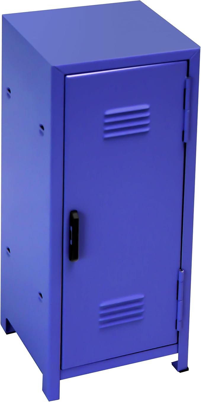 PACOLO Mini Locker, Metal Small Locker for Desktop, Girls Lockbox Desktop Storage Organizer, Money Safe and Cash Lock Box for Girls Safe (Blue)