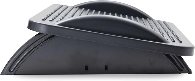 IO CREST Under Desk Ergonomic Foot Rest with 3 Angle Position - 30 Degree Tilt Angle Adjustment Non-Skid Massage Surface Texture, Black