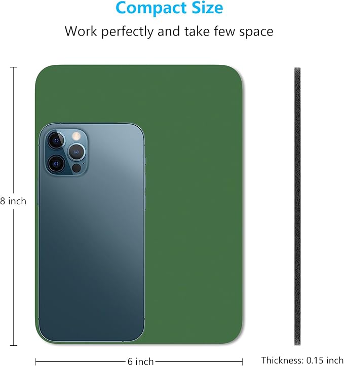 Dapesuom Small Mouse Pad, 6 x 8 Inch Thick Rubber Premium-Textured Non-Slip Portable & Washable Mini Mouse Mat for Women Men Wireless Laptops Keyboard Tray Gaming Computer Office Travel, Forest Green