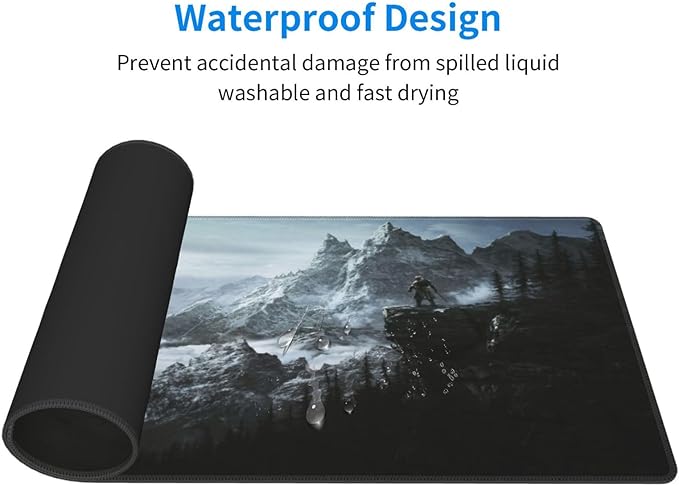 Generic Mouse Pad Non-Slip Rubber Base Mouse Pad Waterproof Desk Writing Mat for Office Home 12x31.5in, Black4