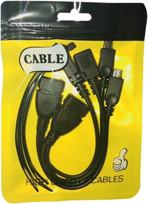 2-in-1 Micro USB to USB Adapter (OTG Cable + Power Cable) for Fire Stick, PlayStation Classic and More - 2 Pack