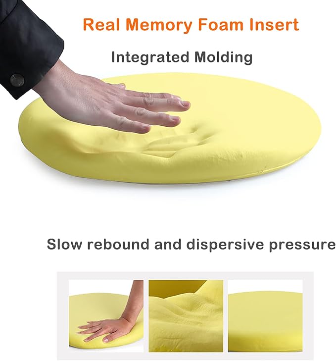 Sigmat Memory Foam Seat Cushion Anti-Slip Soft Round Chair Pad 18 Inch Graphic