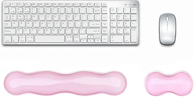 Update Gel Wrist Rest Pad for Keyboard & Mouse Set, Silicone Viscoelastic Wrist Support No Slip Pad for Pain Relief, Effortless Typing, Gaming, Computer, Laptop, Office