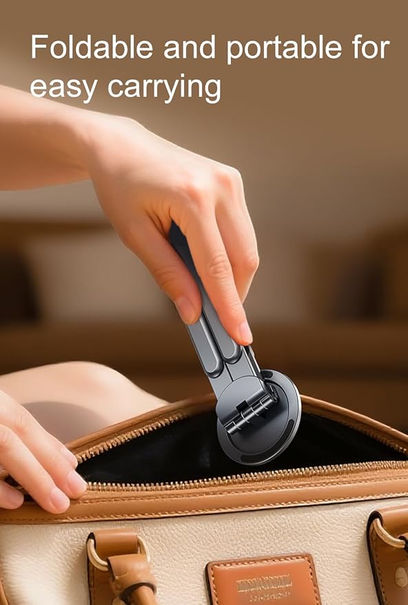 Multi-Purpose Portable Magnetic Stand, Suitable for Smartphones, Pad，Laptop， AluminumAlloy Material,Suitable fortraveling, Official Working and Leisure, and Home Entertainment (E05-gray)